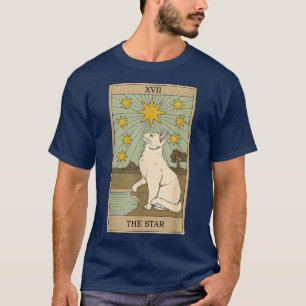 Camiseta O Gato Gótico Sereia da Placa de Tarot Star