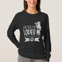 O gato Jesus ama-me cristão da juventude do Meow
