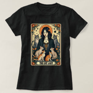 Camiseta O Gato Lady Tarot Card Witchy Gótica Mãe