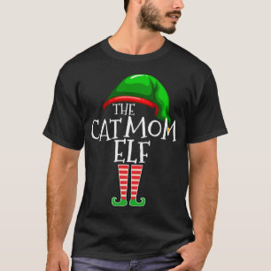 Camiseta O Gato Mãe Elf Correspondendo A Família De Natal P