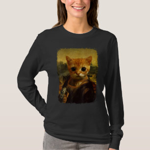 Camiseta o gato Meme histórico engraçado Gato Fofo com arma