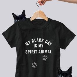 Camiseta O Gato Negro é o meu Slogan Espírito Engraçado