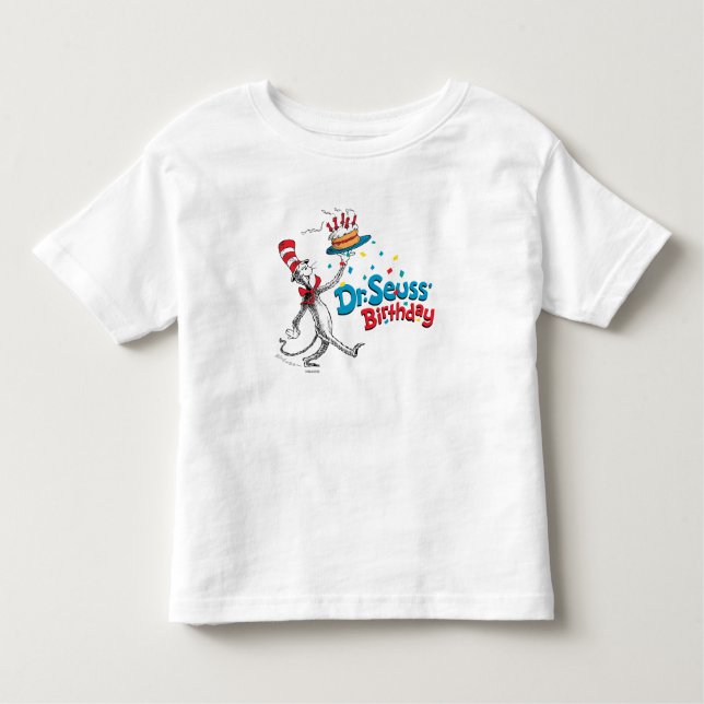 Camiseta O Gato no Chapéu | Aniversário do Dr. Seuss (Frente)