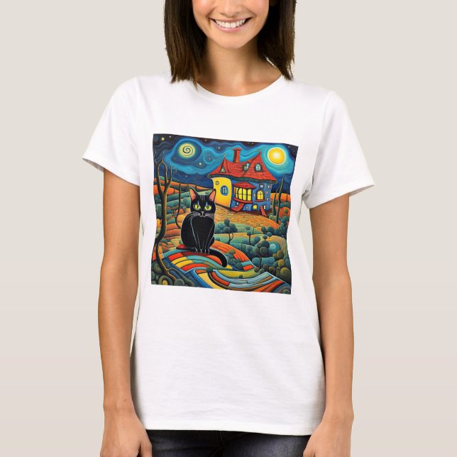 Camiseta O Gato Noturno (Frente)