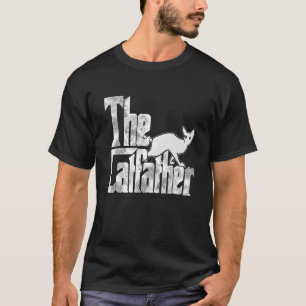 Camiseta O Gato Padrinho Gato Branco Mafioso Bigodes Macho