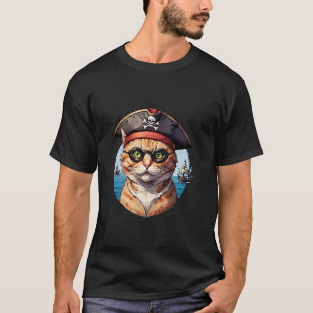 Camiseta O Gato Pirata (Frente)