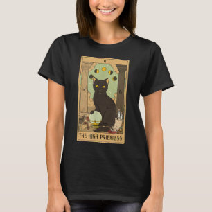 Camiseta O Gato Preto Preto Do Tarot Card Alto, M Místico