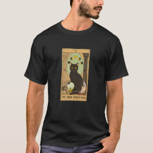 Camiseta O Gato Preto Preto Do Tarot Card Alto, M Místico