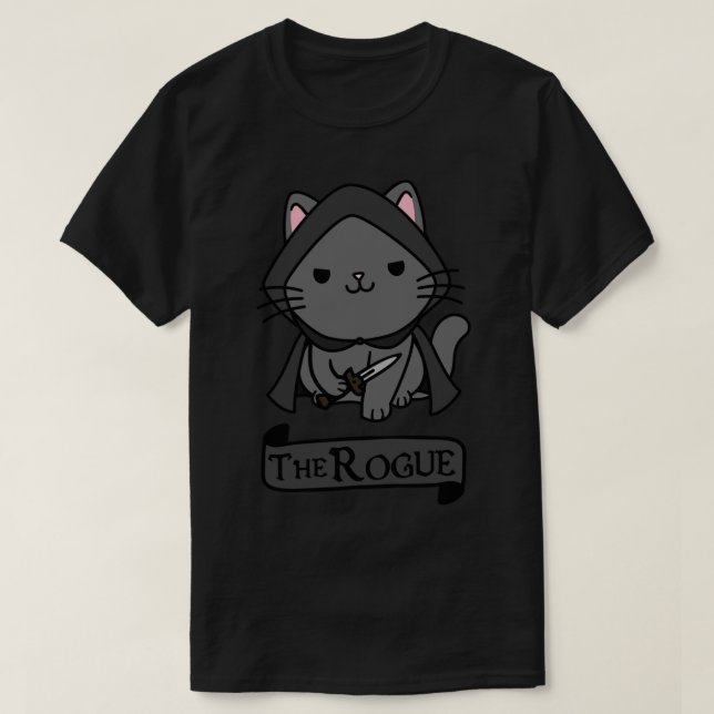 Camiseta O Gato Rogue DnD (Frente do Design)