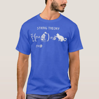 Camiseta O gato Schrodingers está vivo na Teoria das Cordas