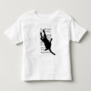 Camiseta O gato se pendura em notas musicais