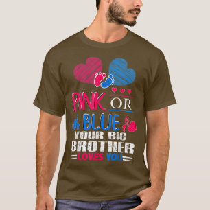 Camiseta O Gênero Revela Cor-De-Rosa Ou Azul O Seu Grande I