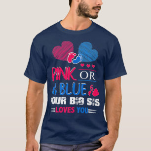 Camiseta O Gênero Revela Cor-De-Rosa Ou Azul O Seu Grande S