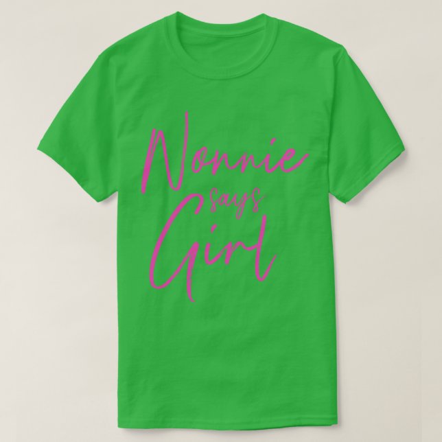 Camiseta O gênero revela que a nonnie diz que a rapariga qu (Frente do Design)
