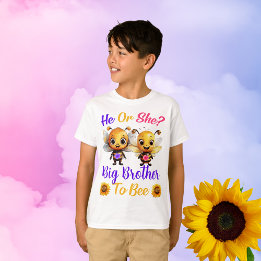 Camiseta O gênero revela que ela é um grande irmão para ser