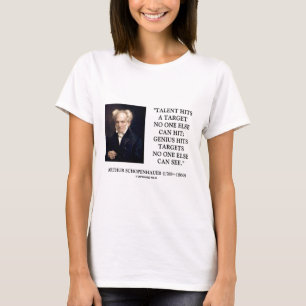 Camiseta O gênio do talento de Schopenhauer bate alvos que