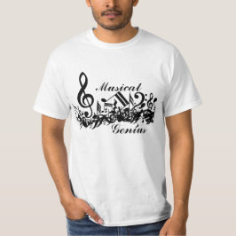 Camiseta O gênio musical misturou notas musicais