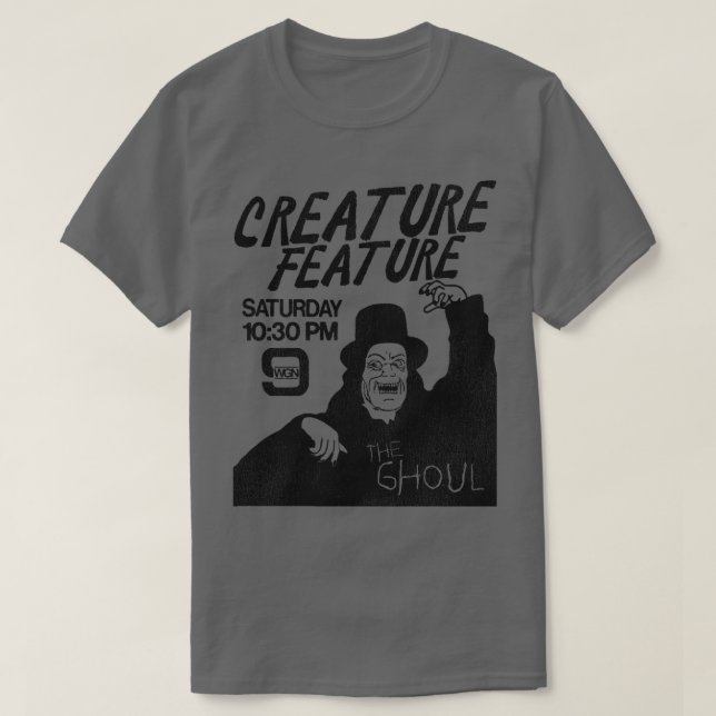 Camiseta O Ghoul Host of Creature Feature WGN Chicago (Frente do Design)
