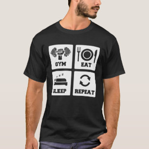 Camiseta O ginásio de impressão traseira come sono repetir