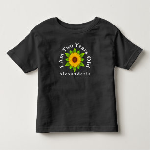 Camiseta O girassol amarelo adiciona o nome, mim tem 2 anos