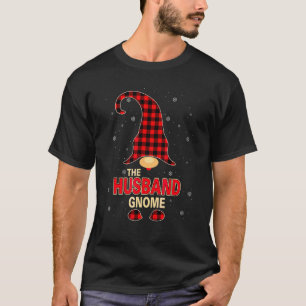 Camiseta O Gnome do Marido Natal Vermelho Buffalo Plaid Paj