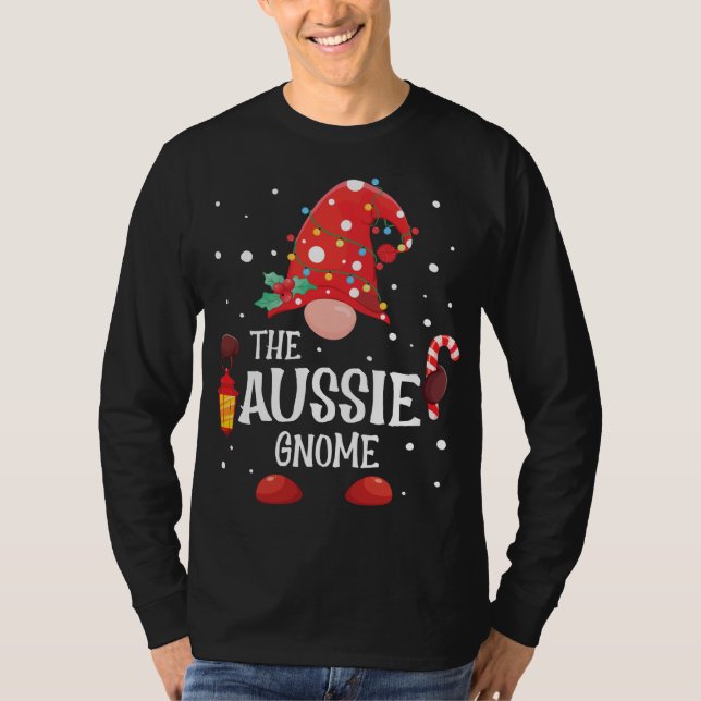 Camiseta O Gnomo de Natal da Família Aussie Gnomo (Frente)
