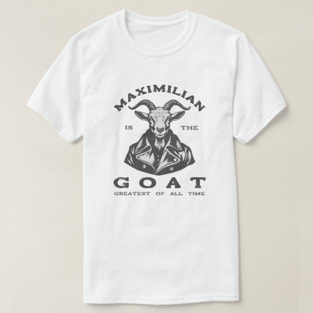 Camiseta O GOAT (Maior De Todos Os Tempos) com o Seu Nome (Frente do Design)