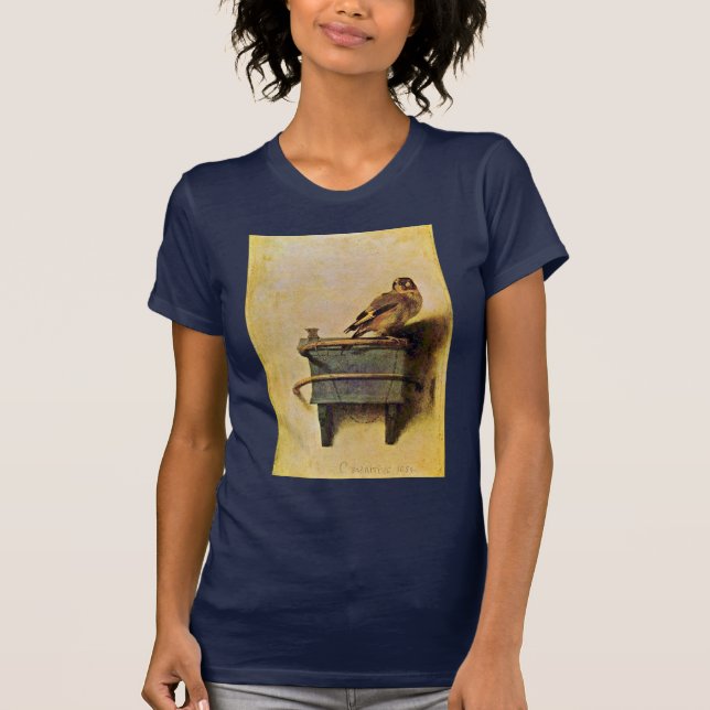 Camiseta O Goldfinch., Puttertje por Carel Fabritius (Frente)