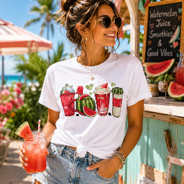 Camiseta O Gosto Doce e Fresco de Melancias no Verão