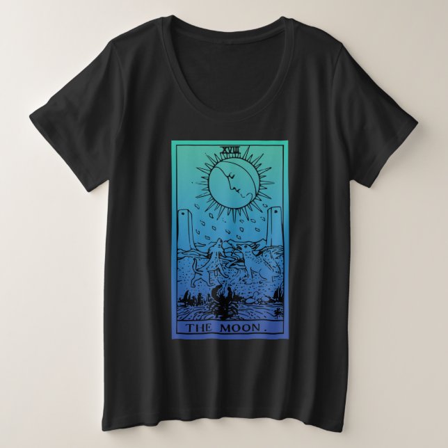 Camiseta O Gradiente Da Placa De Tarot Da Lua Mais O Tamanh (Frente do Design)