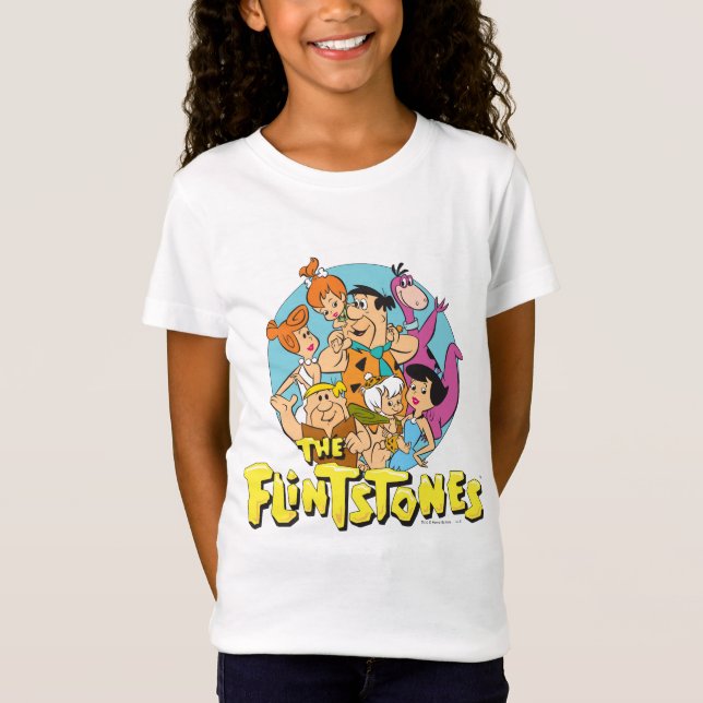 Camiseta O Gráfico da Família Flintstones e Rubbles (Frente)