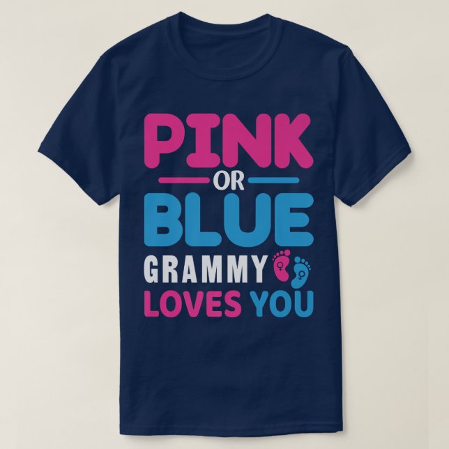 Camiseta O Grammy rosa ou azul ama você, amor, sexo feminin (Frente do Design)