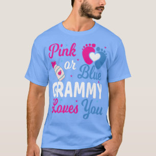 Camiseta O Grammy rosa ou azul ama você, amor, sexo feminin