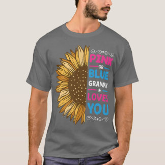 Camiseta O Grammy rosa ou azul ama você o gênero do bebê S