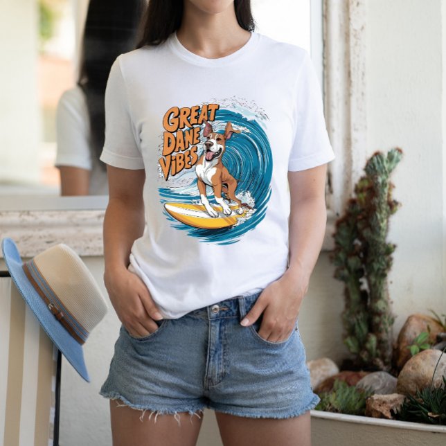 Camiseta O Grande Cachorro Do Pano Da Onda (Criador carregado)