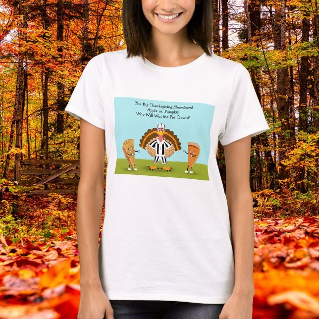 Camiseta O Grande Confronto do Dia de Ação de Graças Abóbor (Criador carregado)