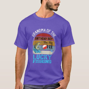 Camiseta O Grande Tema De Um Aniversário A Pescar A Avó De