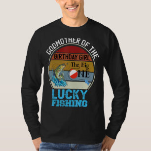 Camiseta O Grande Tema De Um Aniversário A Pescar A Madrinh