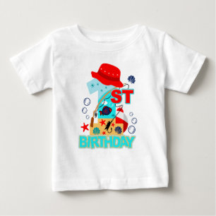 Camiseta O Grande Um O-fish-ally Um Primeiro Aniversário
