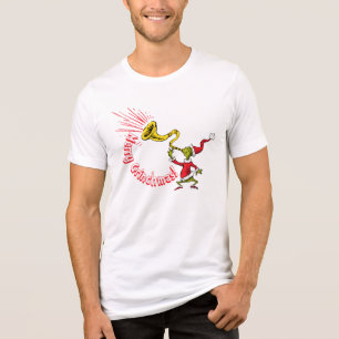 Camiseta O Grinch Tocando a Corneta do Grinchmas Alegre