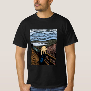 Camiseta O Gritar de Edvard Munch, preto-de-rola