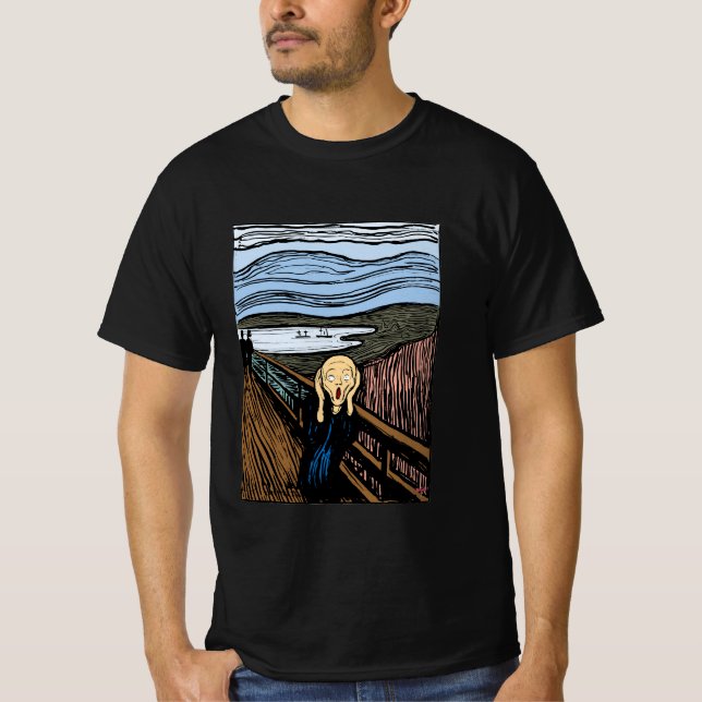 Camiseta O Gritar de Edvard Munch, preto-de-rola (Frente)