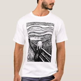 Camiseta O Grito de Edvard Munch – Arte de Linha Preta