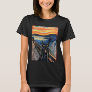Camiseta O Grito Gato Preto por Munch Edvard Pintura Famosa