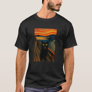 Camiseta O Grito Pintura de Gato Engraçado Artista Famoso G