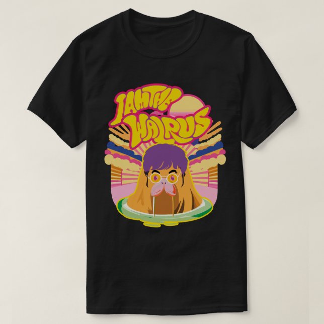 Camiseta O Groovy Walrus - Vibes do Retro Rock (Frente do Design)