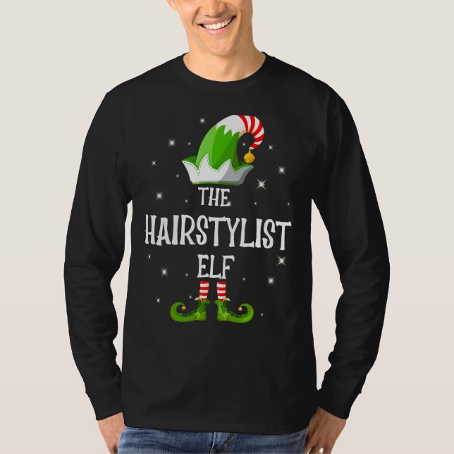 Camiseta O Grupo de Combinação da Família Elf Hairstylist C (Frente)