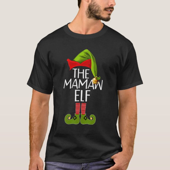 Camiseta O Grupo De Homenagem Da Família Mamaw Elf Paj De N (Frente)
