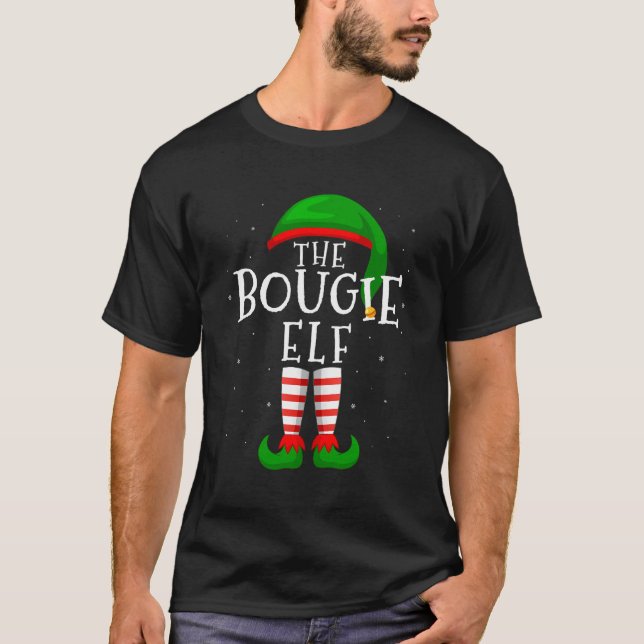 Camiseta O Grupo Familiar de Combinação Funny da Bougie Elf (Frente)