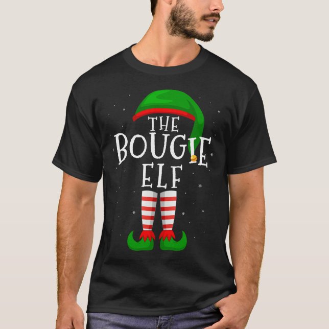 Camiseta O Grupo Familiar de Combinação Funny da Bougie Elf (Frente)